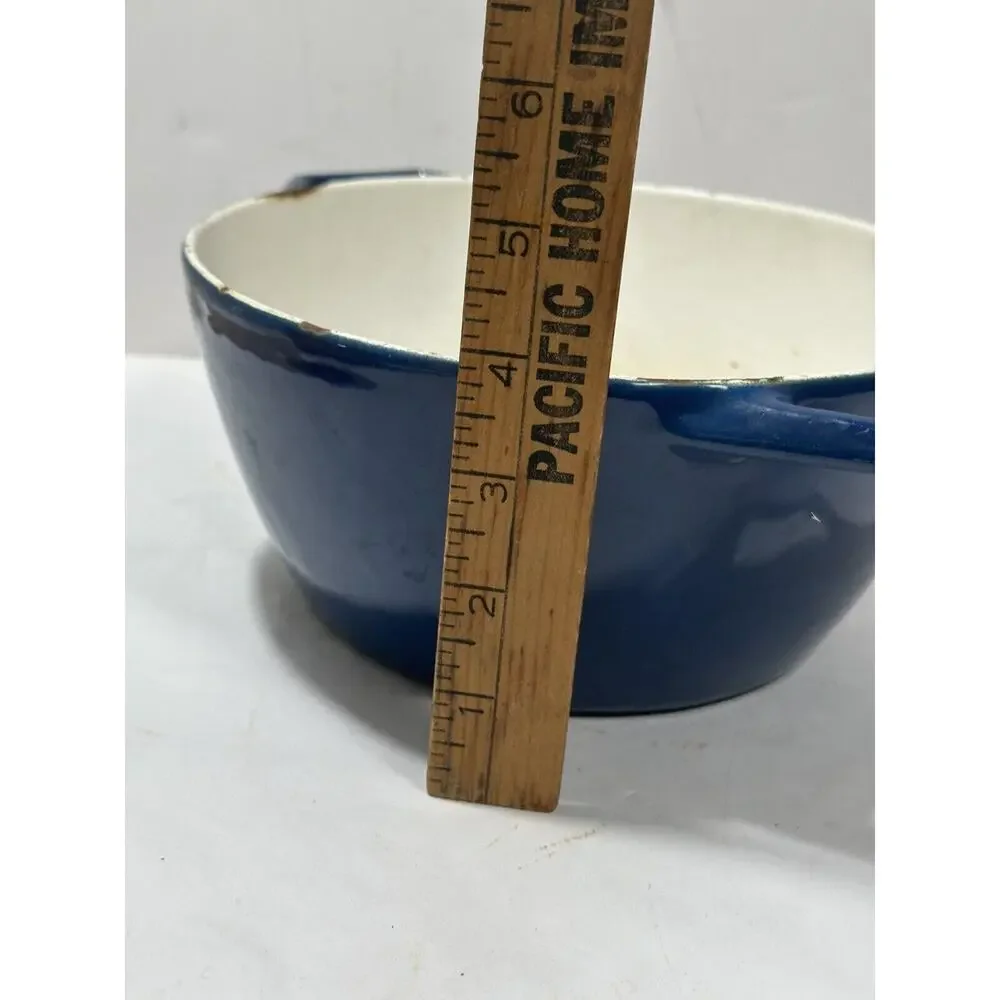 Copco D2 Blue Enameled Cast Iron Sauce Pan Pot 8”x X4” Collectable Rustic Look‎